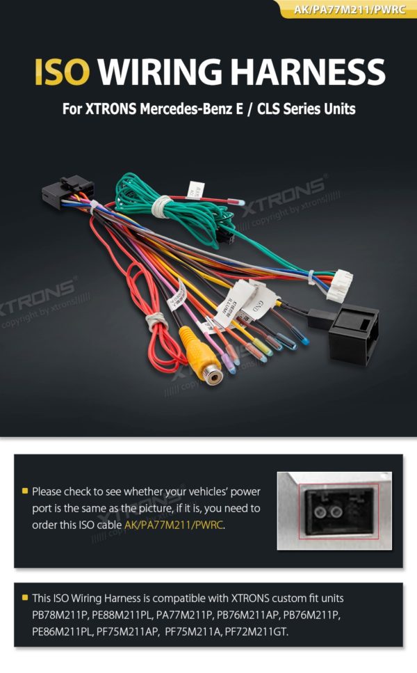 ISO WIRING HARNESS For XTRONS Mercedes-bens E/CLS series units