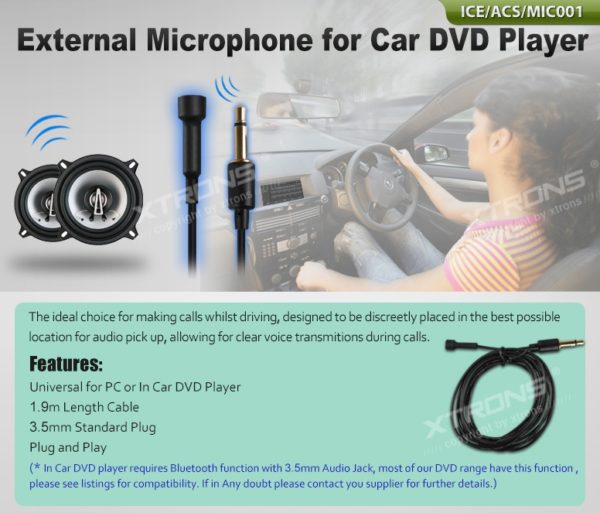 MIC001 External Microphone Kit for Car DVD Player