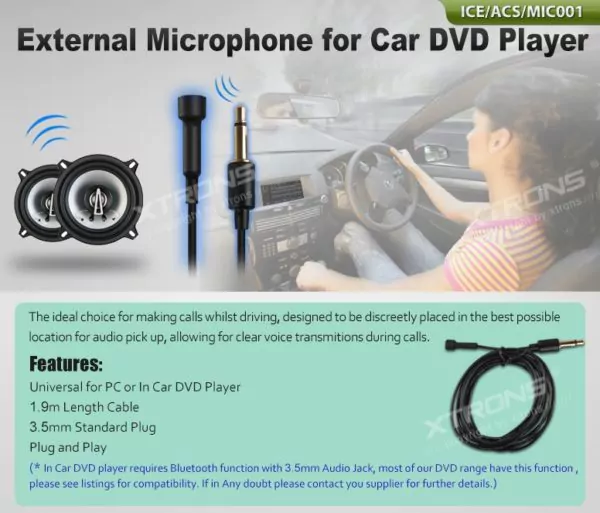 MIC001 External Microphone Kit for Car DVD Player