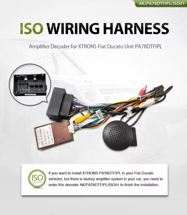 ISO Wiring Harness Amplifier Decoder for XTRONS Fiat Ducato Unit PA78DTFIPL