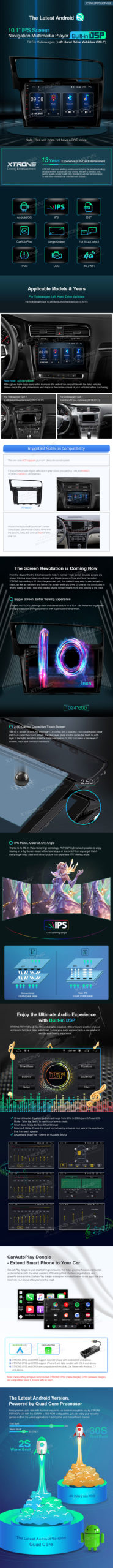 10.1 inch IPS Screen Navigation Multimedia Player with Built-in DSP Fit for Volkswagen(Left Hand Drive Vehicles ONLY)